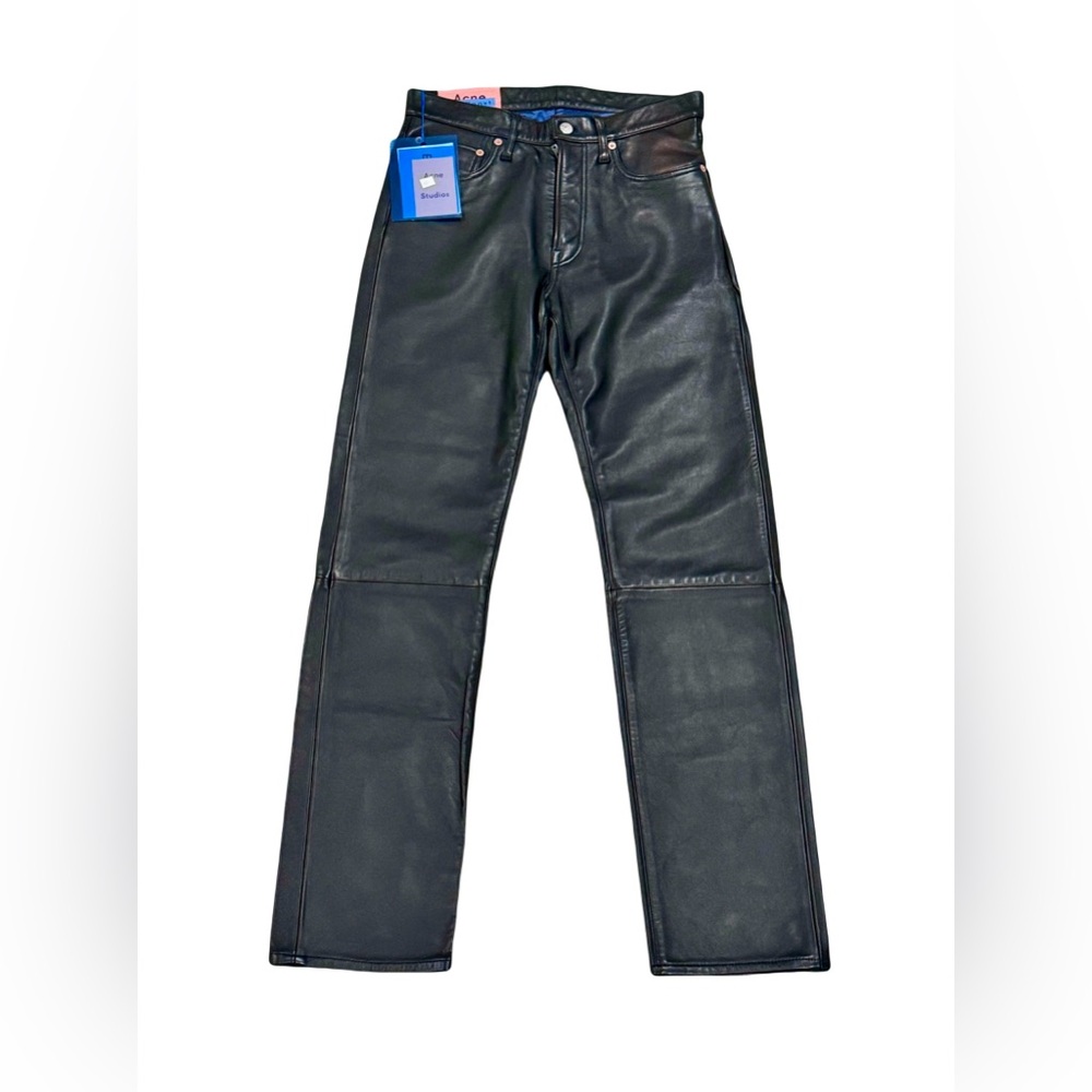 $1450 - Acne Studios - 1996 Leather Trousers - Black - New